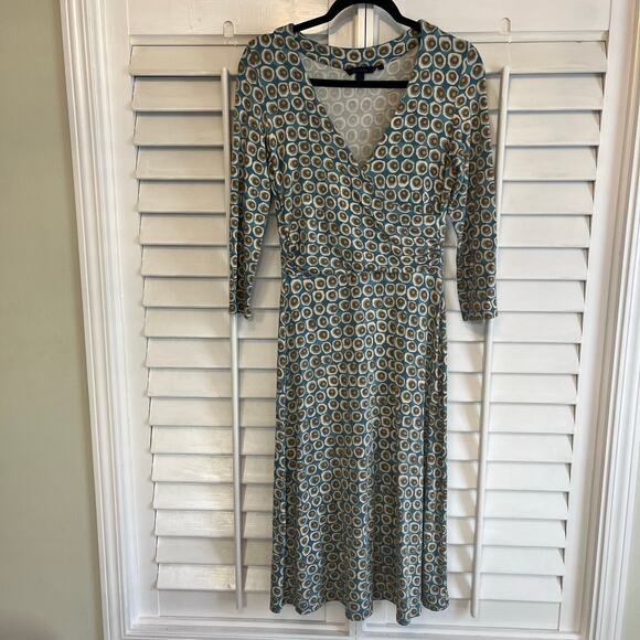 Boden Blue Wrap Style Dress Size 12R - Picture 1 of 8